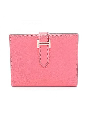 Hermès Hermes Bearn Compact Bi-fold Wallet, Leather, Chevre Women's, Pink (view 1)