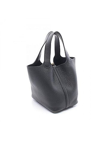 Hermès Hermes Picotin Lock PM Handbag, Leather, Taurillon Clemence Women's, Black (view 2)