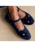 Sézane 100% Cotton Floral Gold Blue Flats Size 8 - photo 10