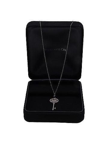 Tiffany & Co. Tiffany & Co. Diamond Star Key Chain Necklace in Silver Platinum Metal (view 1)