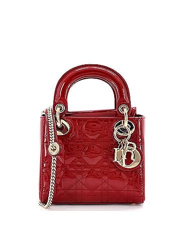 Christian Dior Lady Dior Chain Bag Cannage Quilt Patent Mini (view 1)