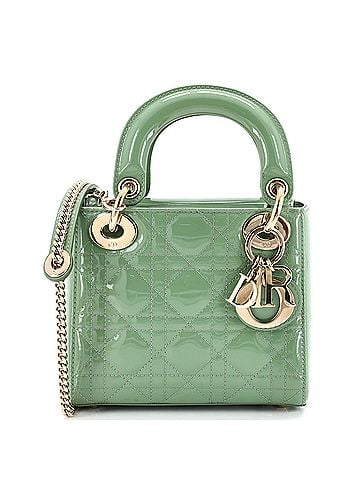 Christian Dior Lady Dior Chain Bag Cannage Quilt Patent Mini (view 1)