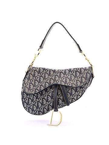 Christian Dior Vintage Saddle Bag Diorissimo Canvas Medium (view 1)