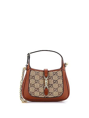 Gucci Jackie 1961 Chain Hobo Crystal Embellished GG Canvas Mini (view 1)