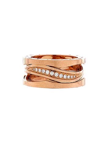 Bvlgari B.Zero1 Design Legend Zaha Hadid Three Band Ring 18K Rose Gold with Diamonds (view 1)