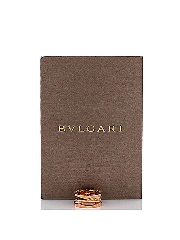 Bvlgari B.Zero1 Design Legend Zaha Hadid Three Band Ring 18K Rose Gold with Diamonds (view 2)