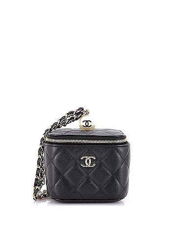 Chanel Classic Pearl Vanity Case with Chain Quilted Caviar Mini (view 1)