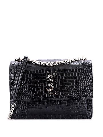 Saint Laurent Sunset Crossbody Bag Crocodile Embossed Leather Medium (view 1)