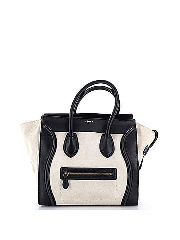 Céline Luggage Bag Canvas and Leather Micro (view 1)