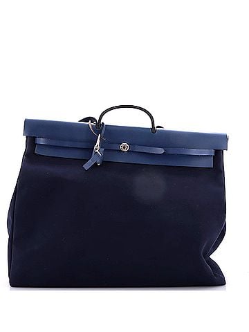 Hermès Herbag Cabine Toile and Leather (view 1)