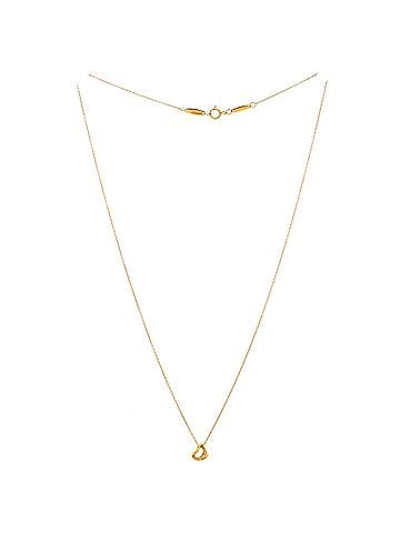Tiffany & Co. Elsa Peretti Open Heart Pendant Necklace 18K Yellow Gold 7mm (view 2)