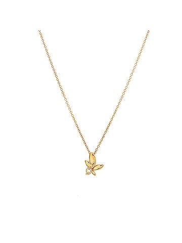 Tiffany & Co. Paloma Picasso Olive Leaf Pendant Necklace 18K Yellow Gold with Diamond Mini (view 1)