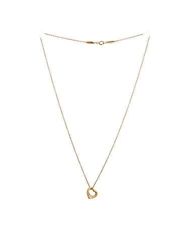 Tiffany & Co. Elsa Peretti Open Heart Pendant Necklace 18K Yellow Gold 11mm (view 2)