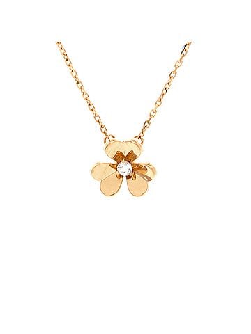 Van Cleef & Arpels Frivole Pendant Necklace 18K Yellow Gold and Diamond Mini (view 1)