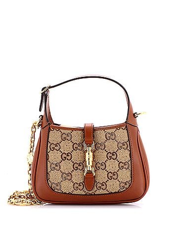 Gucci Jackie 1961 Chain Hobo Crystal Embellished GG Canvas Mini (view 1)