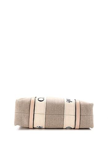 Chloé Woody Tote Canvas with Leather Medium (view 2)