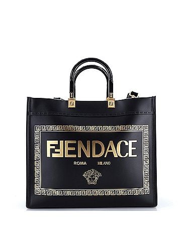 Fendi x Versace Fendace Convertible Sunshine Shopper Tote Printed Leather Medium (view 1)