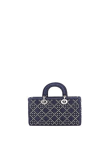 Christian Dior Lady D-Joy Bag Eyelet Cannage Denim Medium (view 2)