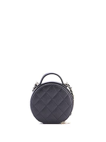 Chanel Handle with Care Round Vanity Case with Chain Quilted Caviar Small (view 2)