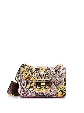 Gucci Padlock Shoulder Bag Bengal Print GG Coated Canvas Small (view 1)