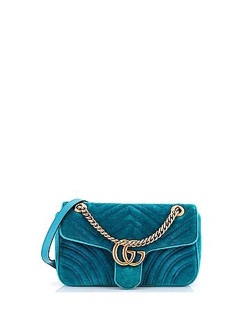 Gucci GG Marmont Flap Bag Matelasse Velvet Small (view 1)
