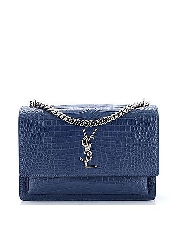 Saint Laurent Sunset Crossbody Bag Crocodile Embossed Leather Medium (view 1)