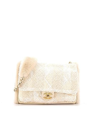 Chanel CC Muff Flap Bag Quilted Tweed and Lambskin with Shearling Jumbo (view 1)