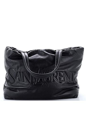 Saint Laurent Debossed Logo Tote Padded Leather (view 1)