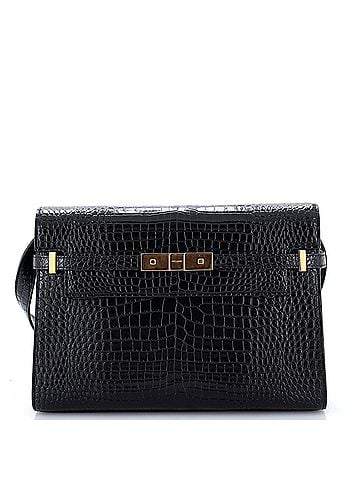 Saint Laurent Manhattan Shoulder Bag Crocodile Embossed Leather Medium (view 1)