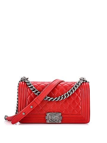 Chanel Boy Flap Bag Quilted Lambskin Old Medium (view 1)