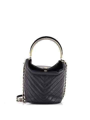 Chanel Handle with Chic Bucket Bag Chevron Lambskin (view 1)
