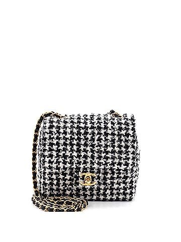 Chanel Square Classic Single Flap Bag Quilted Tweed and Sequins Mini (view 1)