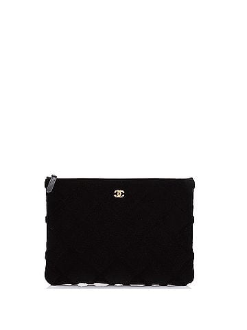 Chanel O Case Clutch 3D Quilted Velvet Medium (view 1)
