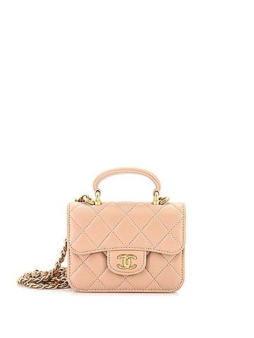 Chanel Top Handle Flap Coin Purse with Chain Quilted Lambskin (view 1)