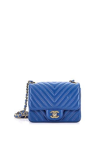 Chanel Square Classic Single Flap Bag Chevron Lambskin Mini (view 1)