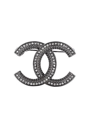 Chanel CC Brooch Metal with Crystals (view 1)