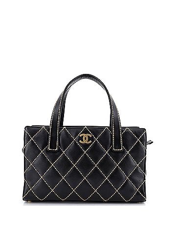 Chanel Surpique Compartment Tote Quilted Leather Medium (view 1)
