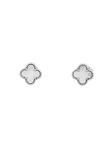 Van Cleef & Arpels Sweet Alhambra Stud Earrings 18K White Gold and Mother of Pearl (view 1)