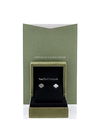 Van Cleef & Arpels Sweet Alhambra Stud Earrings 18K White Gold and Mother of Pearl (view 2)