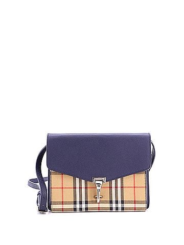 Burberry Macken Crossbody Bag Leather and Vintage Check Canvas Small (view 1)