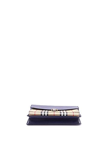 Burberry Macken Crossbody Bag Leather and Vintage Check Canvas Small (view 2)