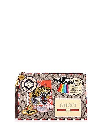 Gucci Courrier Pouch GG Coated Canvas with Applique (view 1)