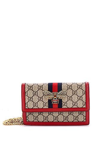 Gucci Queen Margaret Chain Wallet GG Coated Canvas Mini (view 1)