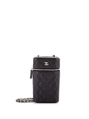 Chanel Classic Vanity Phone Holder with Chain Quilted Caviar (view 1)