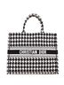 Christian Dior 100% Canvas Plain Black Book Tote Houndstooth Canvas Large One size - photo 1
