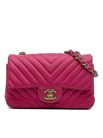 Chanel Mini Rectangular Classic Chevron Lambskin Single Flap (view 1)