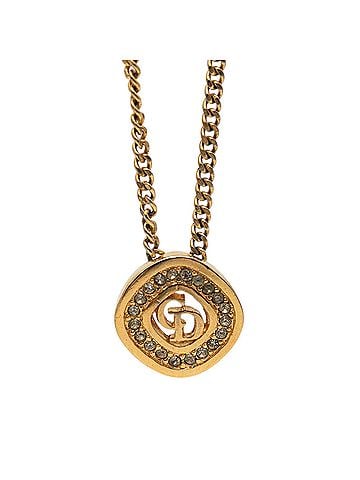 Dior Gold Plated Strass CD Logo Pendant Necklace (view 2)