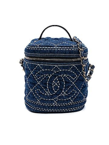 Chanel CC Quilted Denim Trip Vanity Case with Chain (view 1)