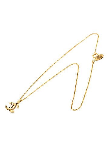 Chanel Gold Plated CC Pendant Necklace (view 1)
