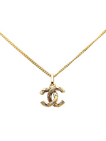 Chanel Gold Plated CC Pendant Necklace (view 2)